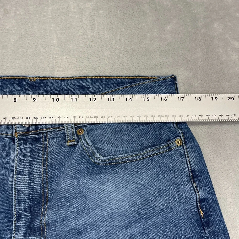 Levi's Jeans Mens 34x32 Blue Denim 527 Stretch Faded Mid Rise Slim Bootcut Leg